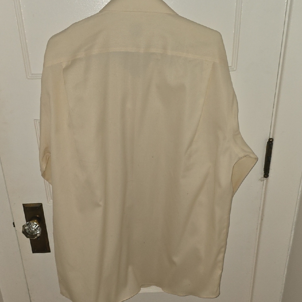 Pronto Uomo Mens Cream Button-Up Dress Shirt - 17 34/35 - Picture 7 of 7